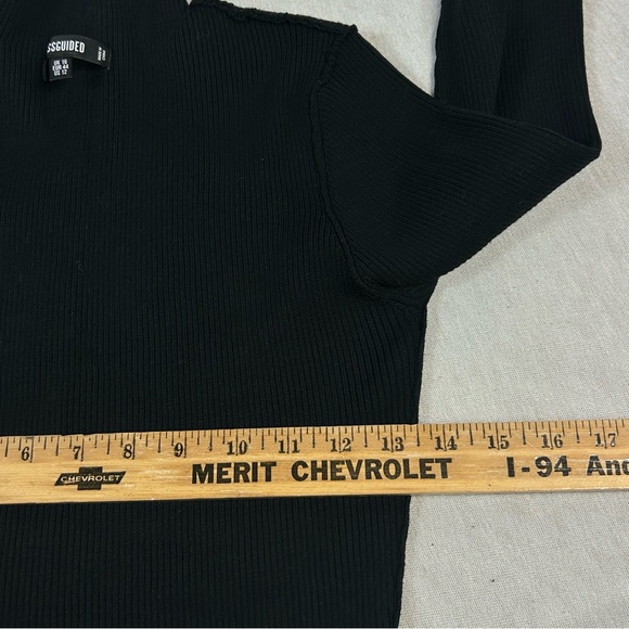 Missguided Black Turtleneck Midi Stretch Sweater Dress Size 12 L - Picture 4 of 7